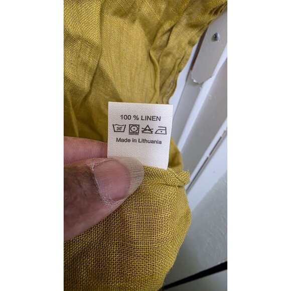 Not Perfect Linen Yellow muster Linen Cropped Scarf Size 25 x 66 - Picture 5 of 6